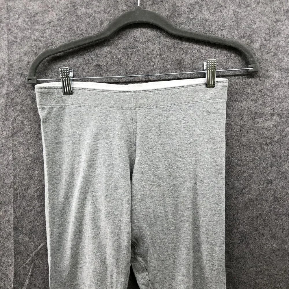 Nike Club Logo Leggings Womens M Gray Swoosh‎ Cotton Blend Yoga Gym Lounge